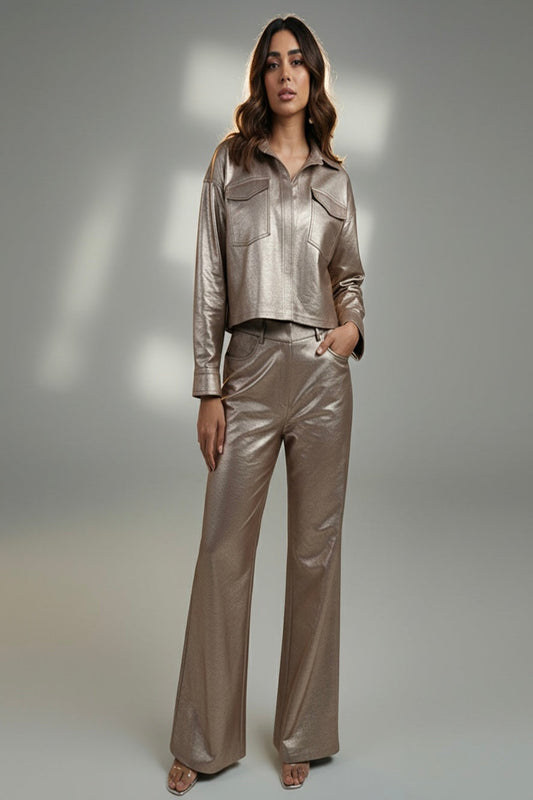 WQ- BRONZE CROPPED  JACKET