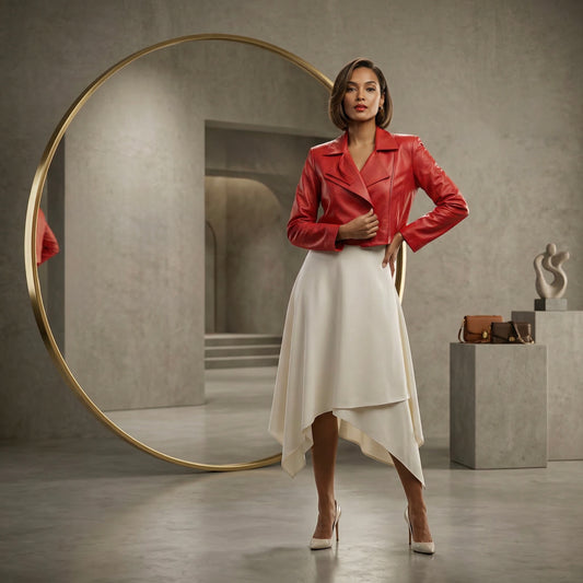 WQ-FUCHSIA CROPPED LEATHER JACKET