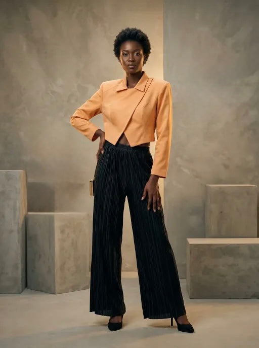 WQ-BEIGE CROPPED LEATHER JACKET