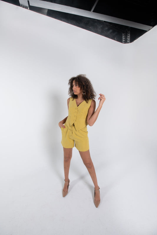 YELLOW CUPRO  WAISTCOAT