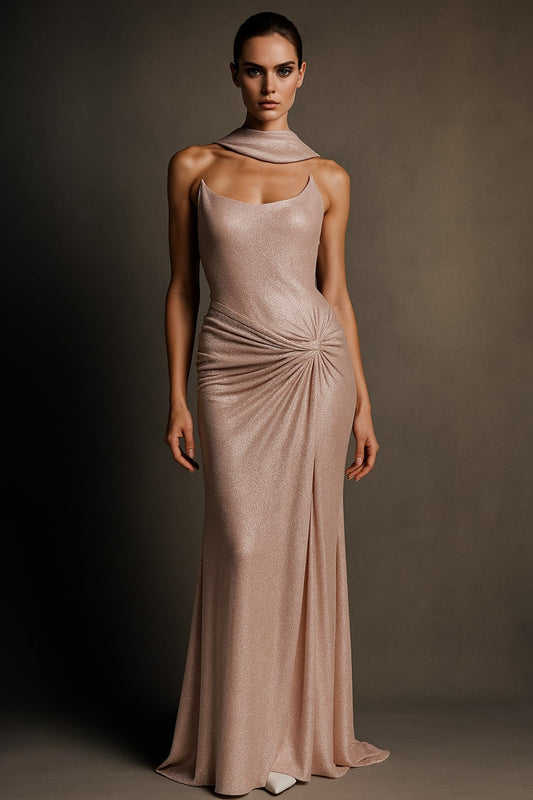 PINK/SILVER  DRESS WITH SCARF