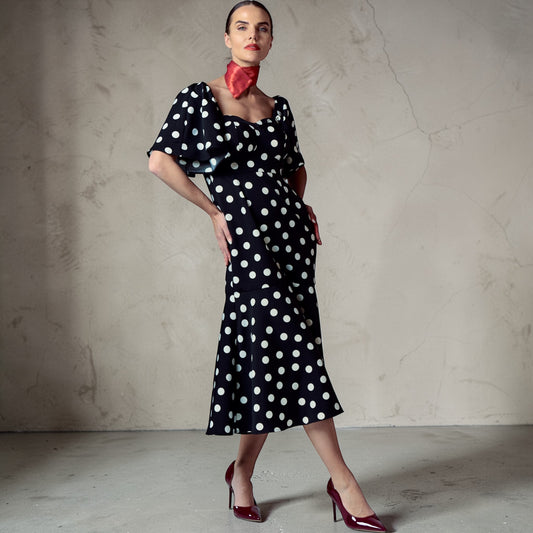 POLKA DOT LONG DRESS