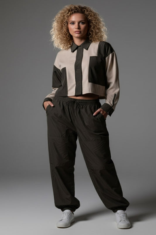 EDGY KHAKI/BEIGE TOP  D1