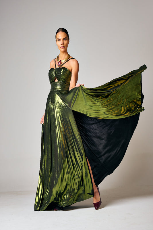 IMPERIAL OLIVE GLAM DRESS
